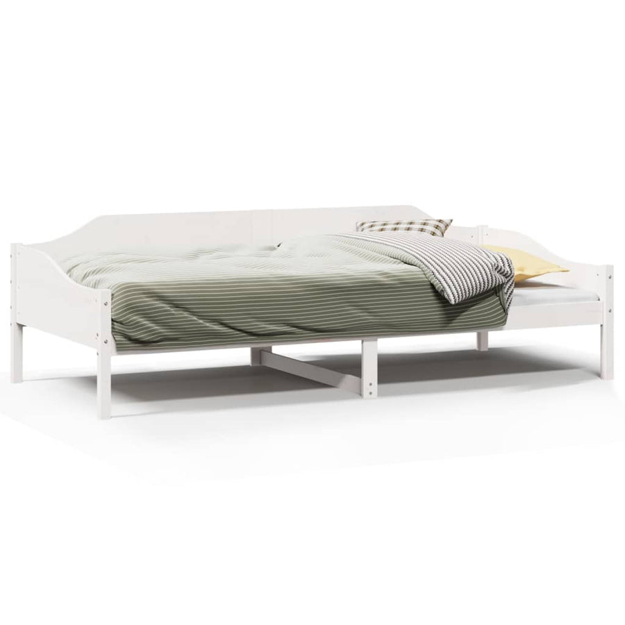 Bedframe zonder matras massief grenenhout wit 90x200 cm