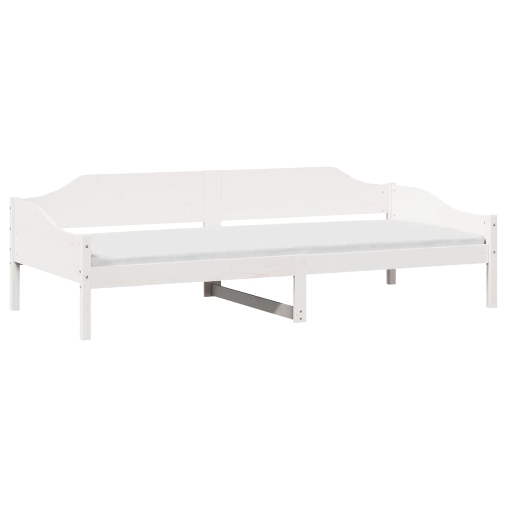 Bedframe zonder matras massief grenenhout wit 90x200 cm