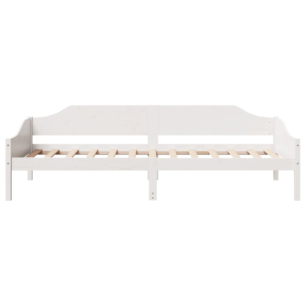 Bedframe zonder matras massief grenenhout wit 90x200 cm