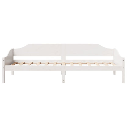 Bedframe zonder matras massief grenenhout wit 90x200 cm