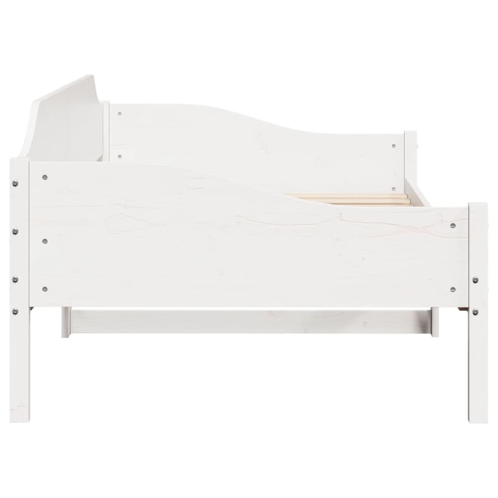 Bedframe zonder matras massief grenenhout wit 90x200 cm