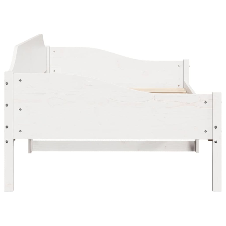 Bedframe zonder matras massief grenenhout wit 90x200 cm