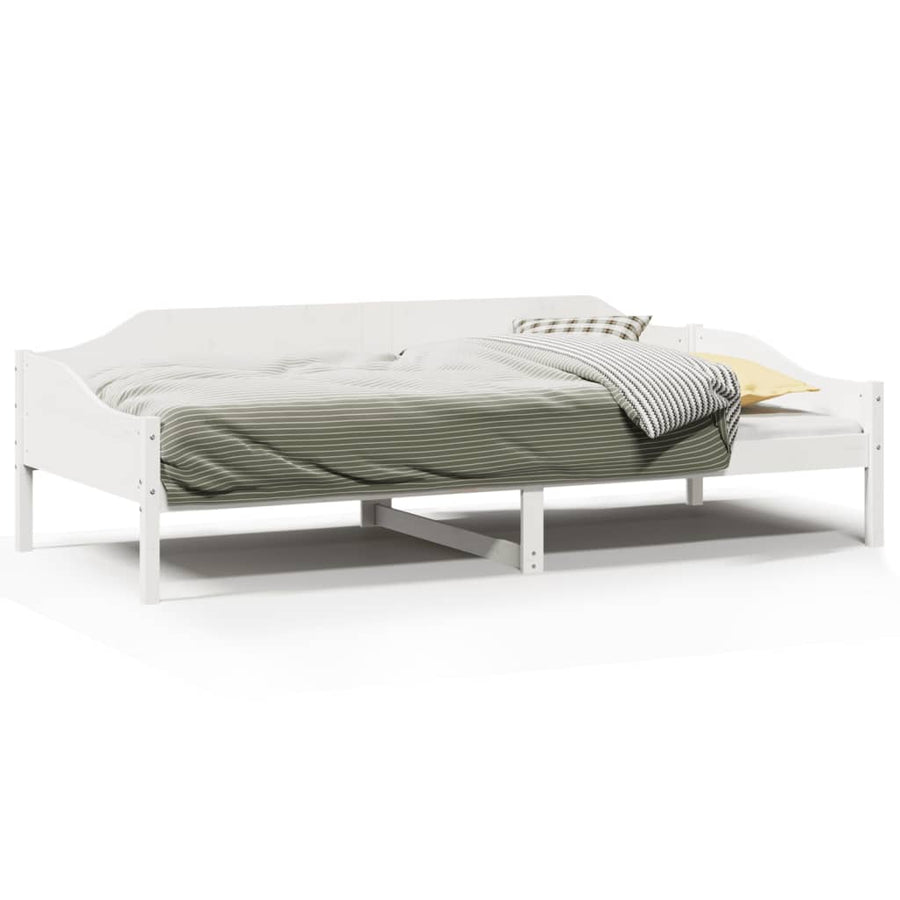 Bedframe zonder matras massief grenenhout wit 90x190 cm