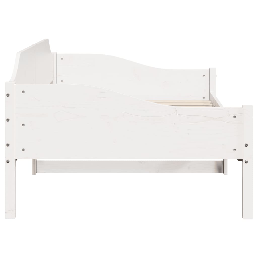 Bedframe zonder matras massief grenenhout wit 90x190 cm