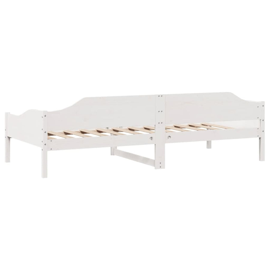 Bedframe zonder matras massief grenenhout wit 90x190 cm