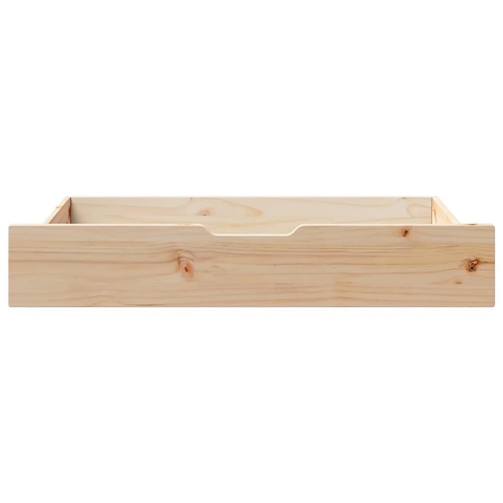Bedlades 2 st met wieltjes 95x55x16 cm massief grenenhout