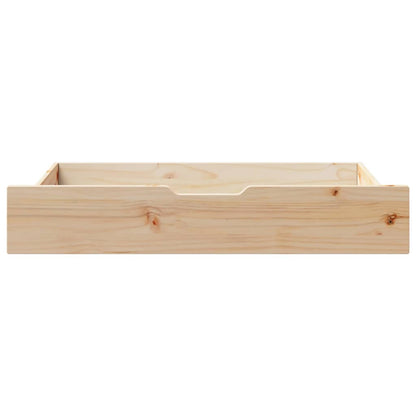Bedlades 2 st met wieltjes 90x55x16 cm massief grenenhout