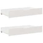 Bed Drawers 2 pcs 90x55x17 cm Solid Pine Wood White
