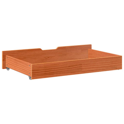 Bedlades 2 st 90x55x16 massief grenenhout wasbruin