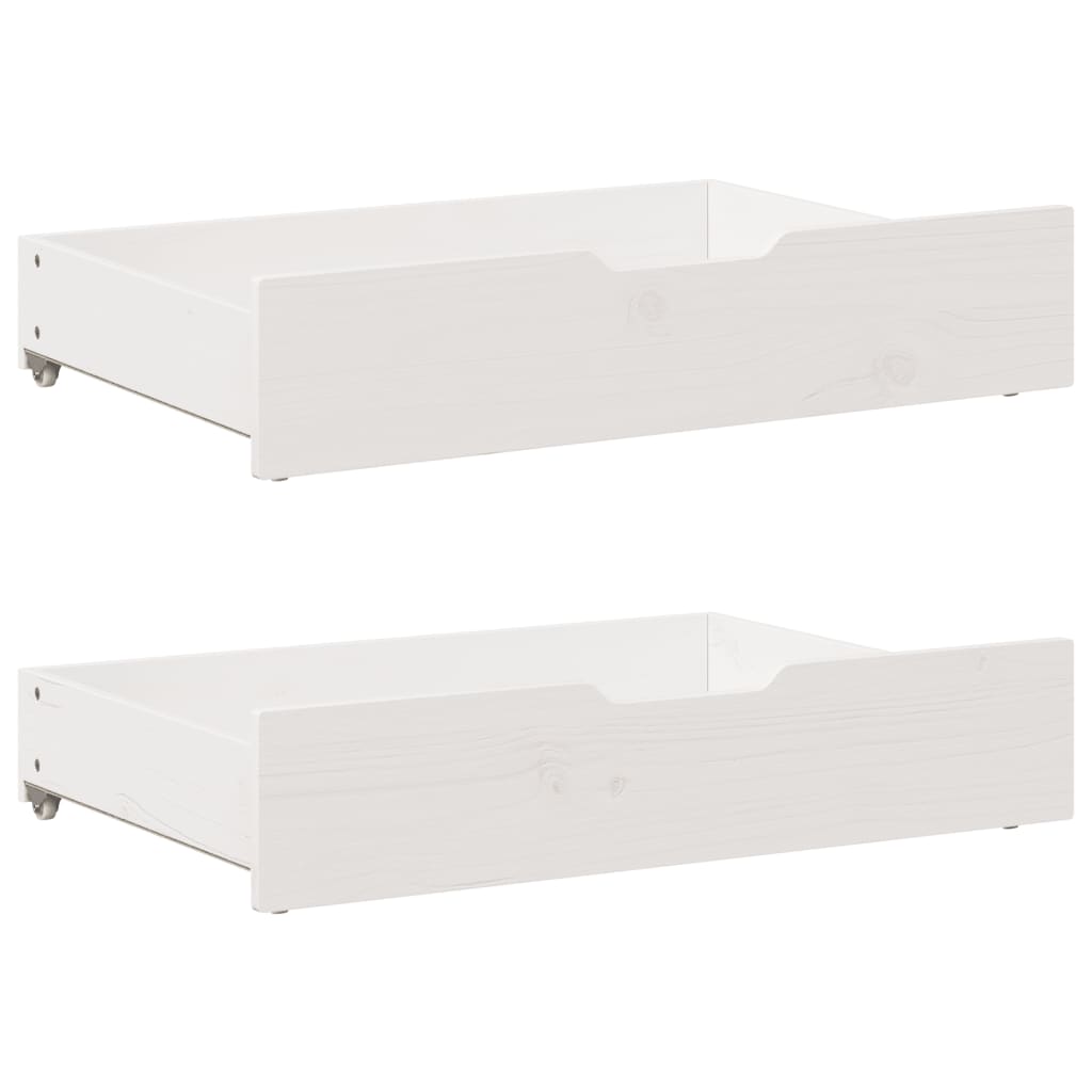 Bedlades 2 st 85x55x16 cm massief grenenhout wit