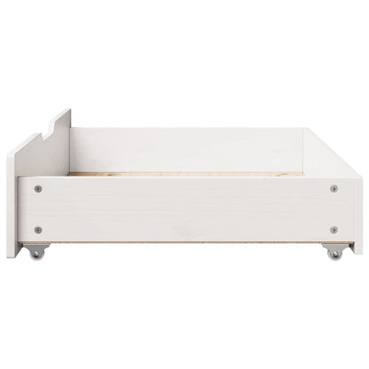 Bedlades 2 st 85x55x16 cm massief grenenhout wit