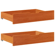 Bedlades 2 st 85x55x16 cm massief grenenhout wasbruin
