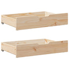 Bed drawers 2 pcs with castors 80x55x17 cm solid pine
