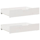 Bed drawers 2 pcs 80x55x17 cm solid pine white