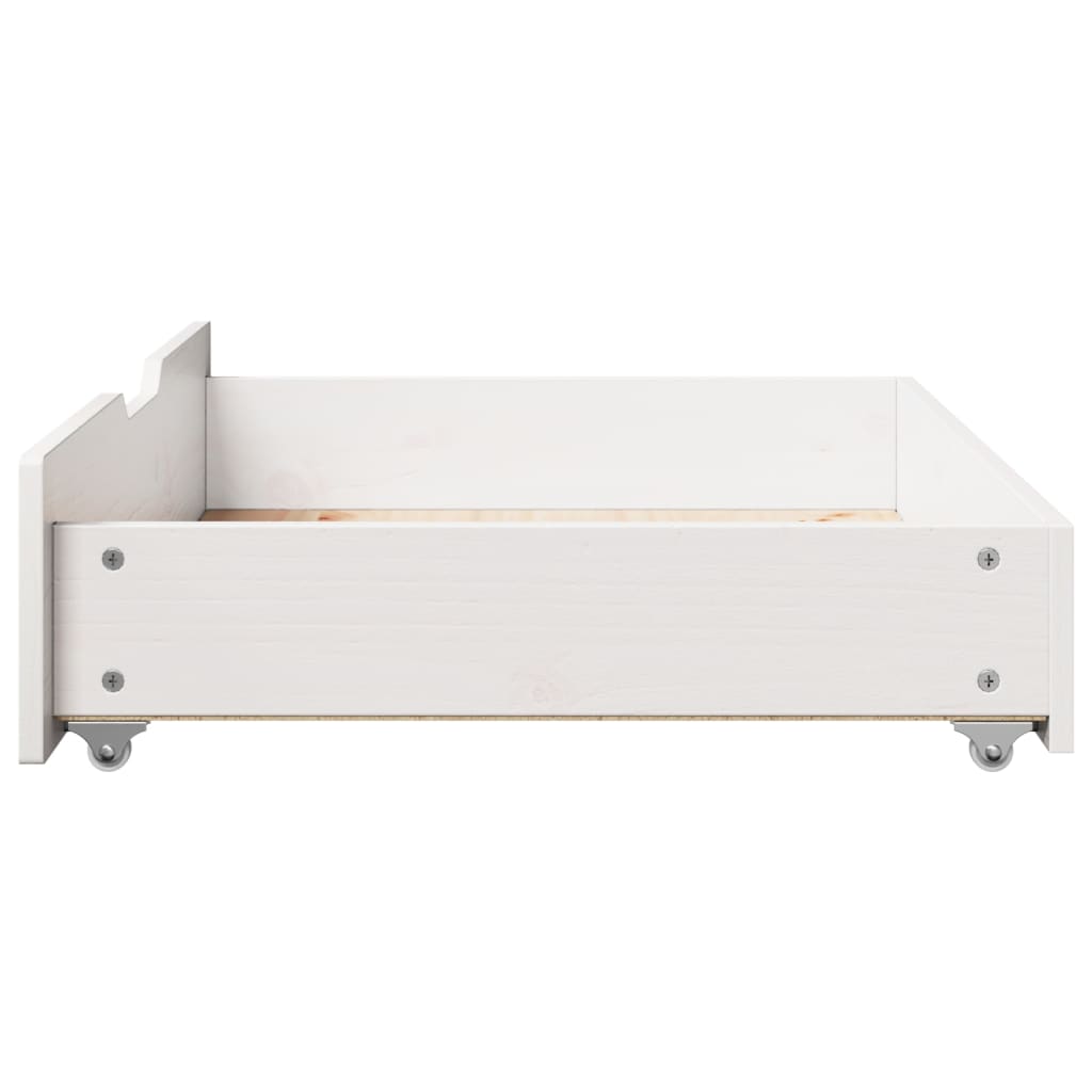 Bedlades 2 st 80x55x16 cm massief grenenhout wit