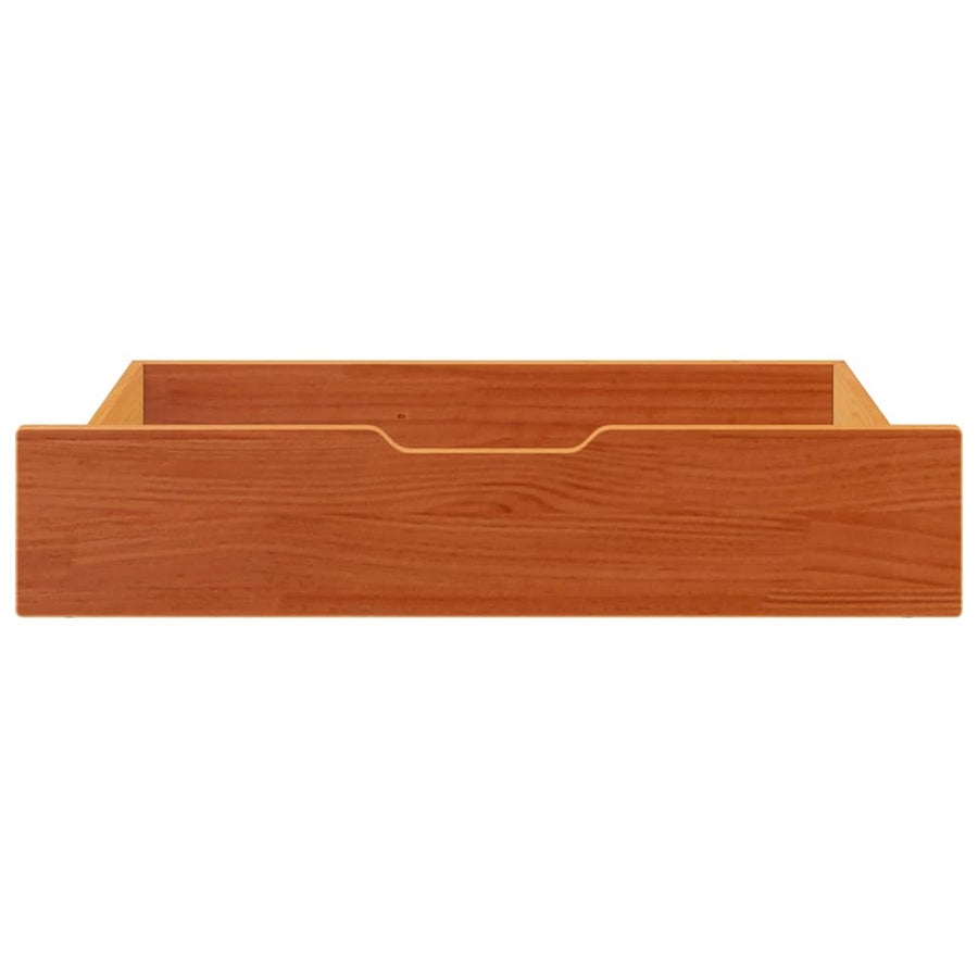 Bedlades 2 st 80x55x16 massief grenenhout wasbruin
