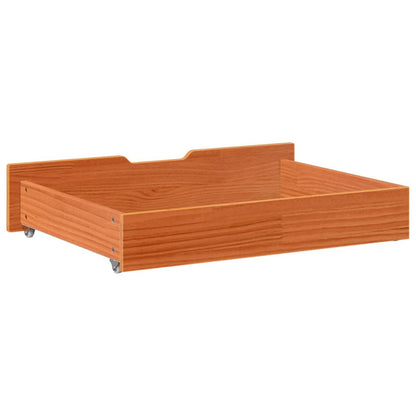 Bedlades 2 st 80x55x16 massief grenenhout wasbruin
