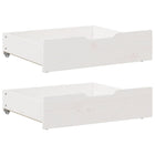 Bed Drawers 2 pcs 75x55x17 cm Solid Pine Wood White