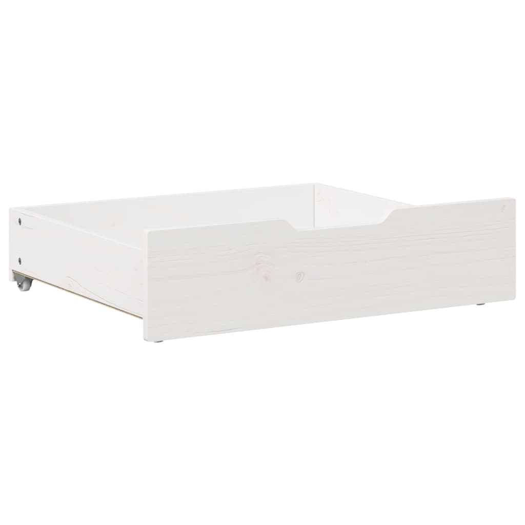 Bedlades 2 st 75x55x16 cm massief grenenhout wit