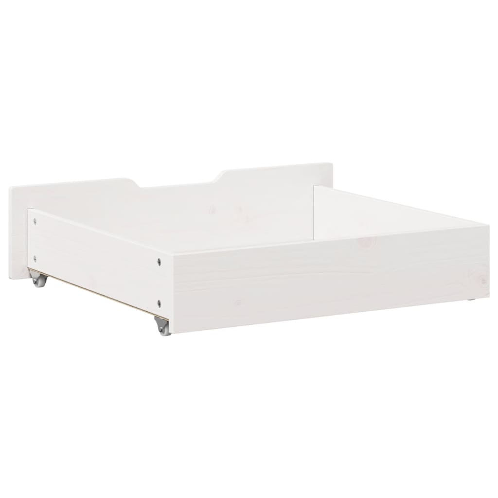 Bedlades 2 st 75x55x16 cm massief grenenhout wit