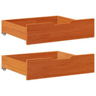 Bedlades 2 st 75x55x16 cm massief grenenhout wasbruin