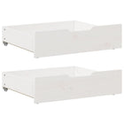 Bed drawers 2 pcs 65x55x17 cm solid pine wood white