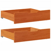 Bedlades 2 st 65x55x17 cm massief grenenhout wasbruin