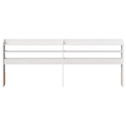 Hoofdbord met schappen 200 cm massief grenenhout wit