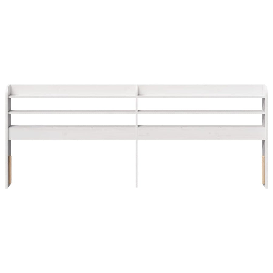 Hoofdbord met schappen 200 cm massief grenenhout wit
