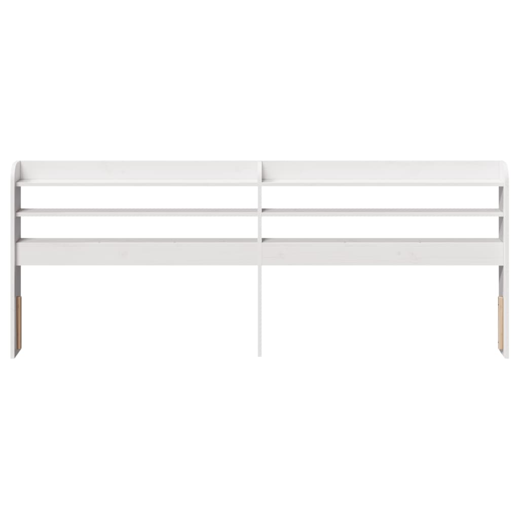 Hoofdbord met schappen 180 cm massief grenenhout wit