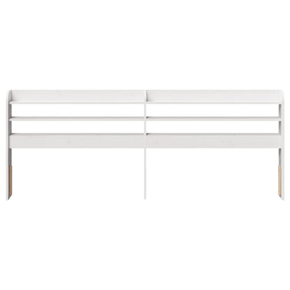 Hoofdbord met schappen 180 cm massief grenenhout wit