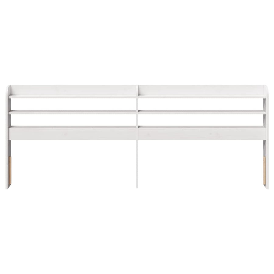 Hoofdbord met schappen 180 cm massief grenenhout wit