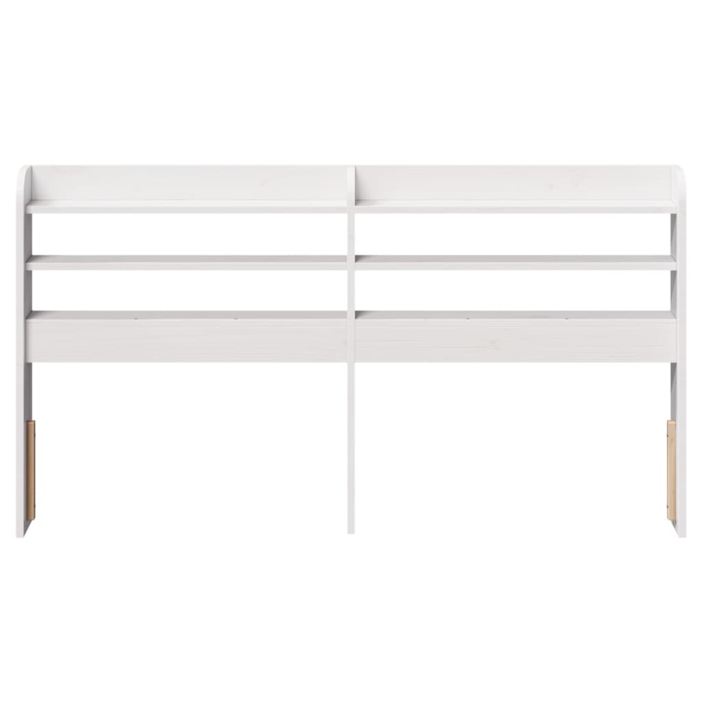 Hoofdbord met schappen 160 cm massief grenenhout wit