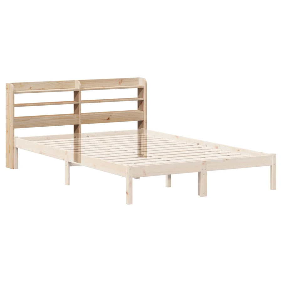 Hoofdbord met schappen 150 cm massief grenenhout