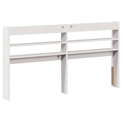Hoofdbord met schappen 150 cm massief grenenhout wit
