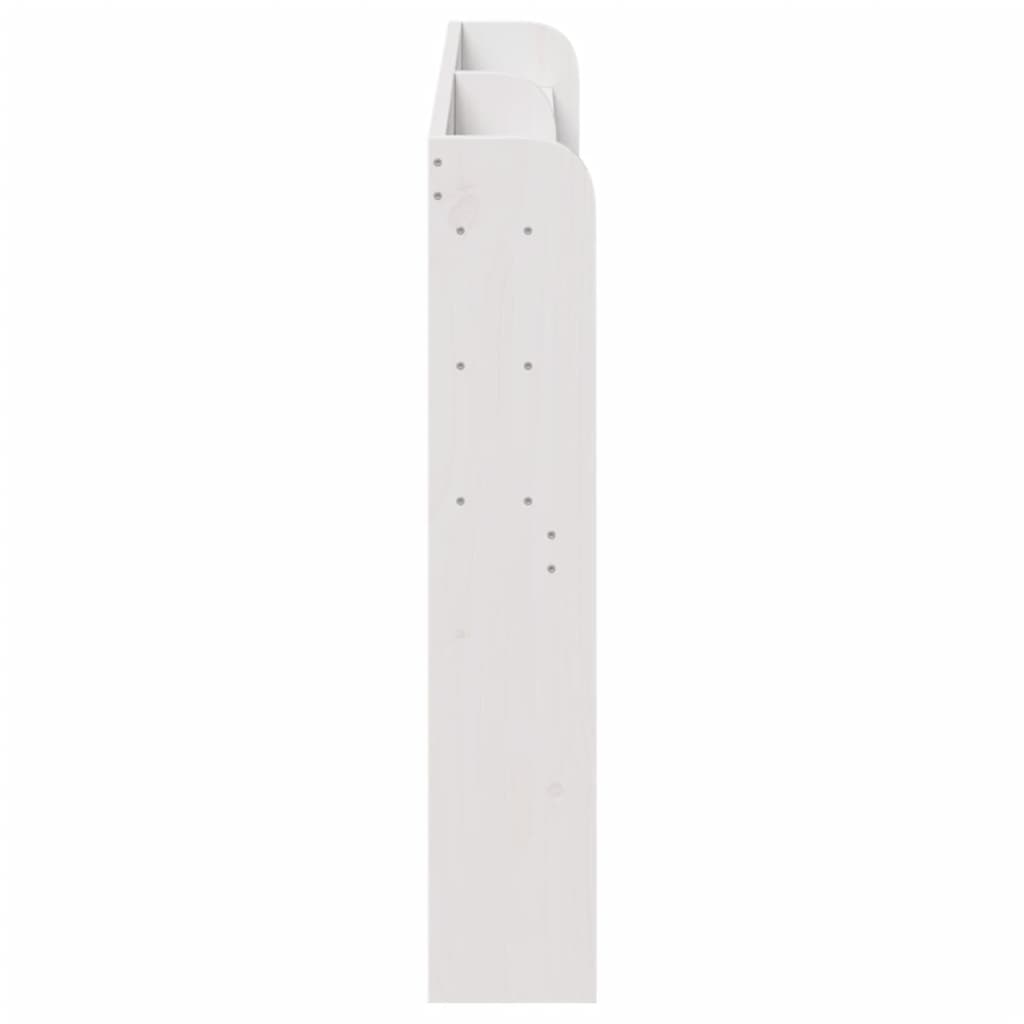 Hoofdbord met schappen 140 cm massief grenenhout wit