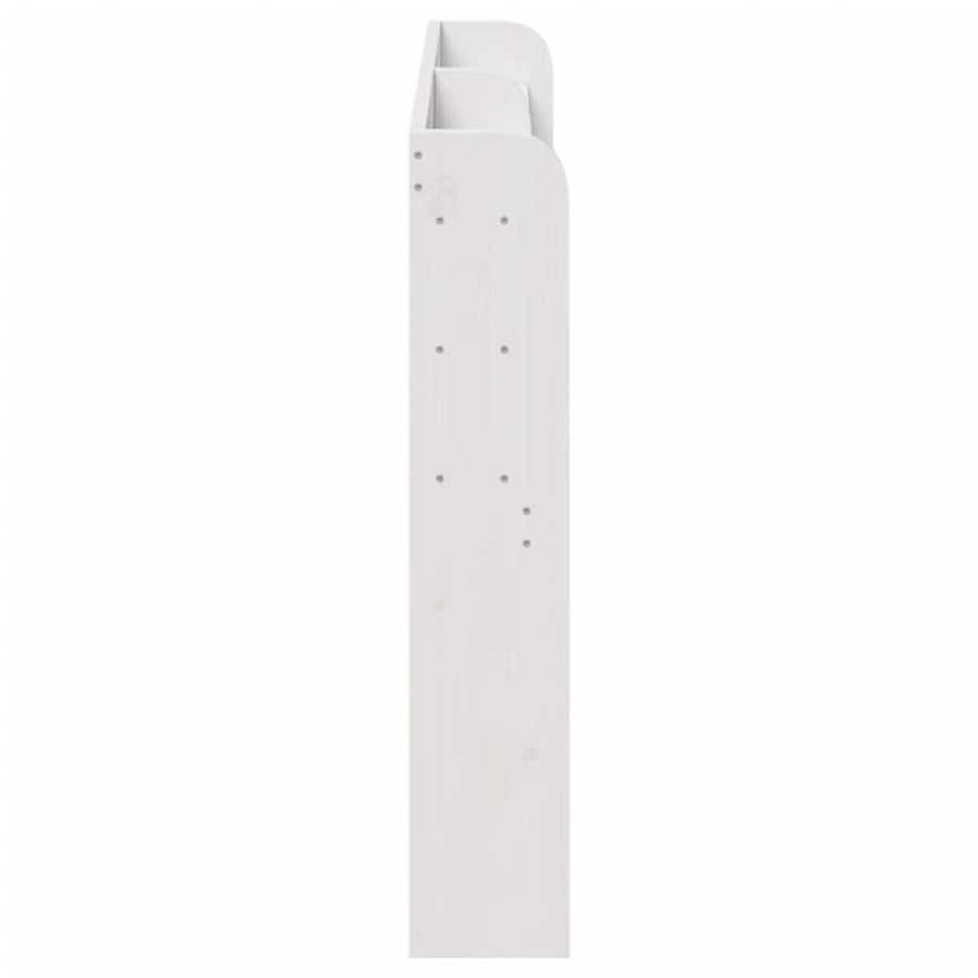 Hoofdbord met schappen 140 cm massief grenenhout wit