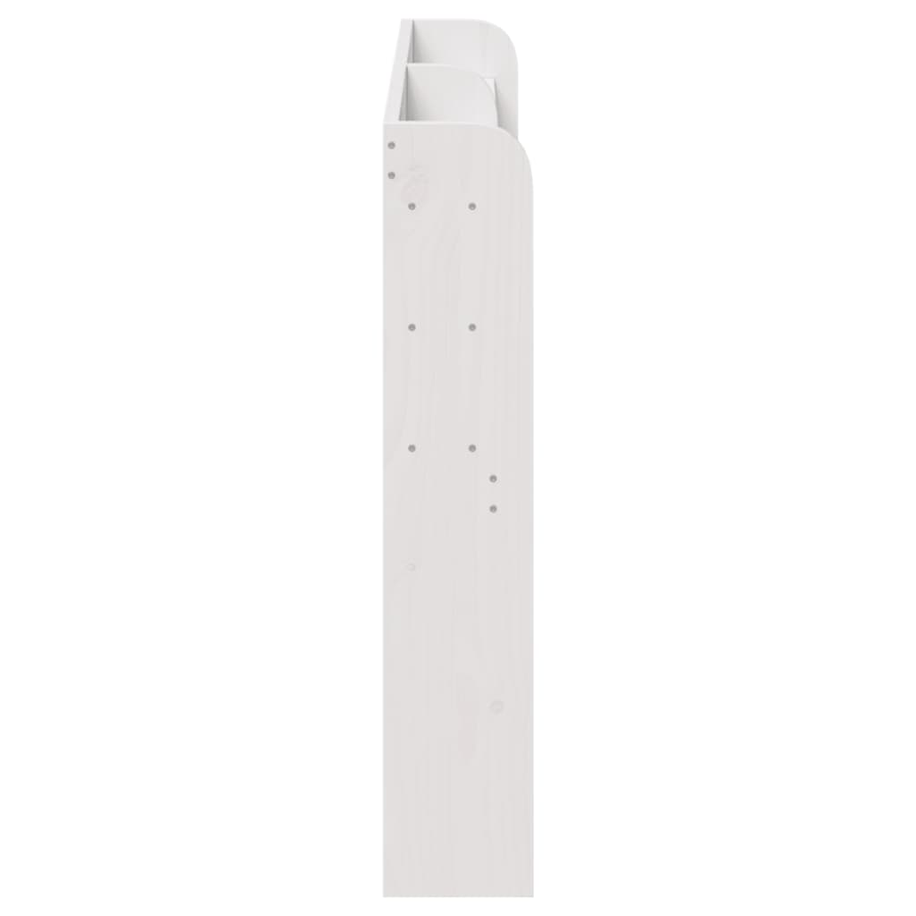Hoofdbord met schappen 135 cm massief grenenhout wit