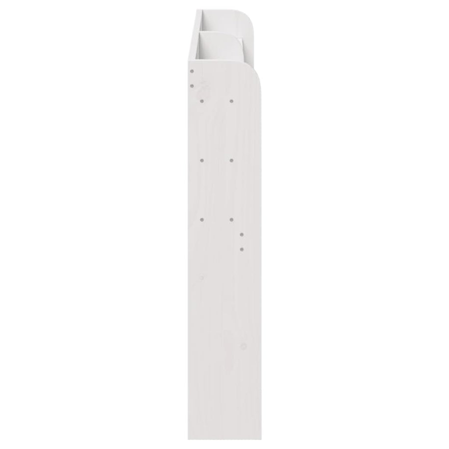 Hoofdbord met schappen 135 cm massief grenenhout wit