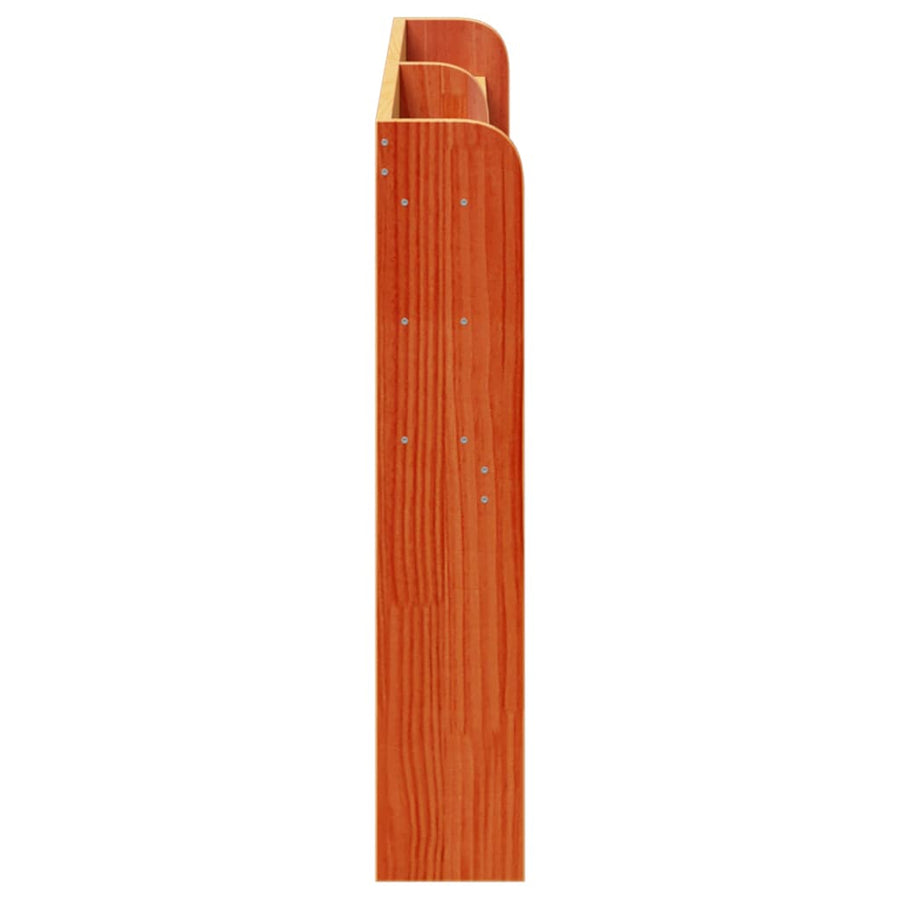 Hoofdbord met schappen 135 cm massief grenenhout wasbruin
