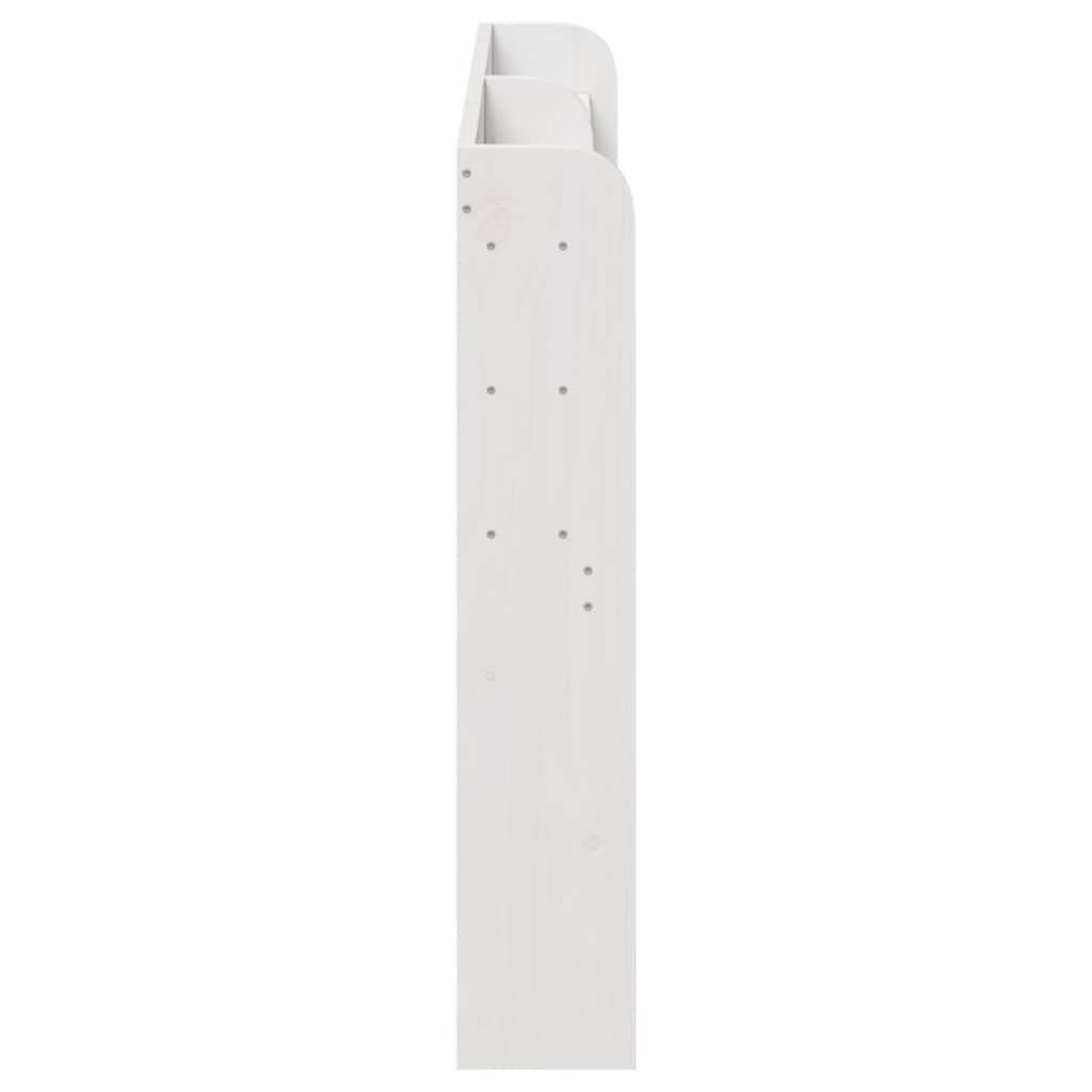 Hoofdbord met schappen 120 cm massief grenenhout wit
