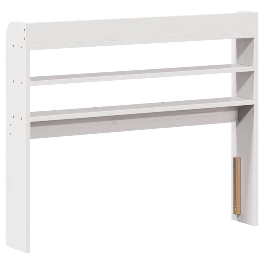 Hoofdbord met schappen 75 cm massief grenenhout wit