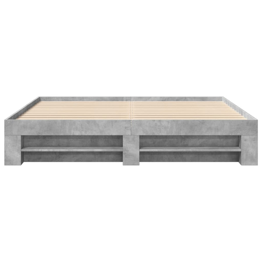 Bedframe bewerkt hout betongrijs 200x200 cm