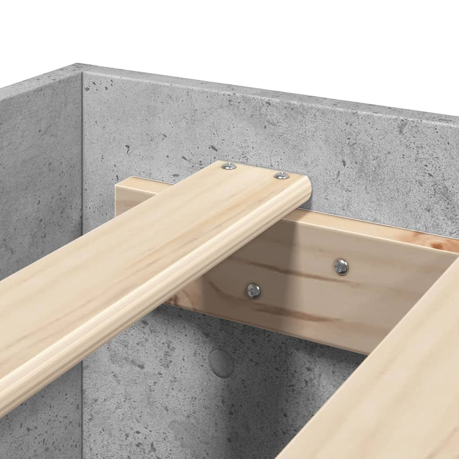 Bedframe bewerkt hout betongrijs 200x200 cm
