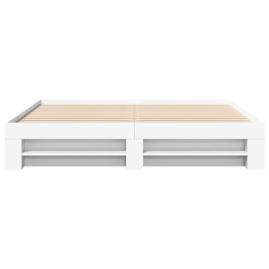 Bedframe bewerkt hout wit 180x200 cm