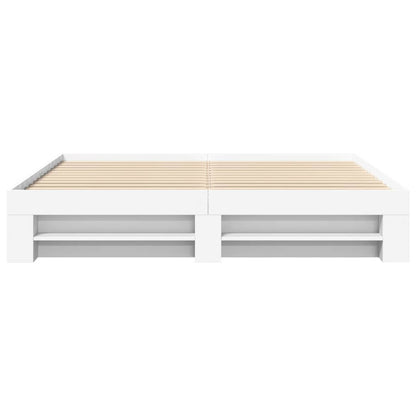 Bedframe bewerkt hout wit 180x200 cm
