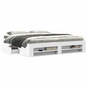 Bedframe 180x200 cm spaanplaat wit met lades