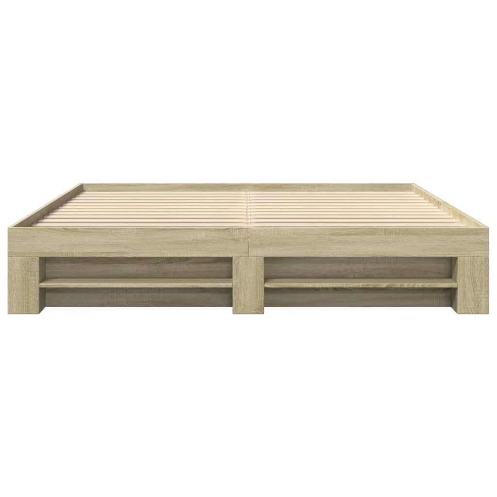 Bedframe bewerkt hout sonoma eikenkleurig 180x200 cm