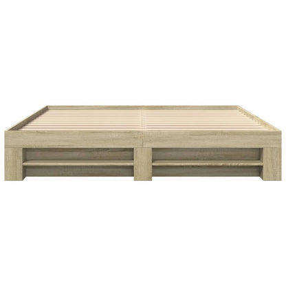 Bedframe bewerkt hout sonoma eikenkleurig 180x200 cm