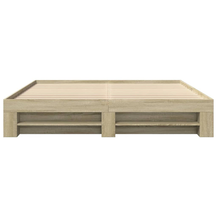Bedframe bewerkt hout sonoma eikenkleurig 180x200 cm